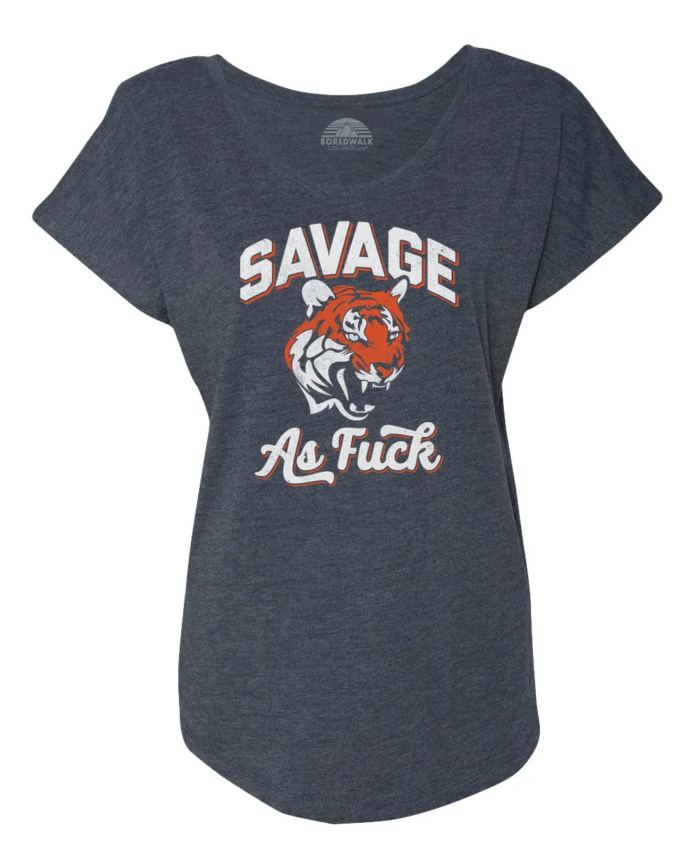 Women's Savage as Fuck Tiger Scoop Neck T-Shirt